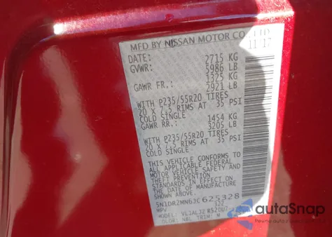 2018 Nissan Pathfinder Platinum из США, поврежденный, VIN 5N1DR2MN6JC625328